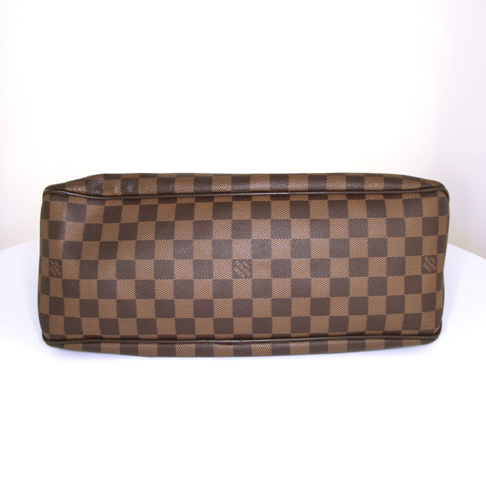Sac porté épaule Louis Vuitton Graceful petit modèle en toile damier et cuir marron - Detail D4