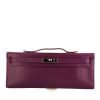 Bolsito de mano Hermès Kelly Cut en cuero box violeta Anemone - 360 thumbnail