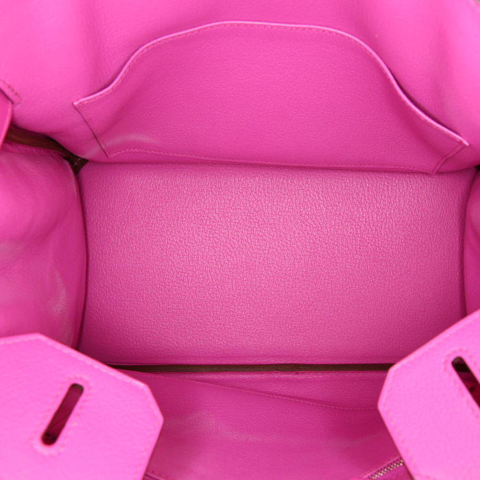 Bolso de mano Hermes Birkin 30 cm en cuero togo rosa - Detail D2
