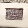 Gucci Suprême GG shoulder bag in grey monogram canvas and brown leather - Detail D3 thumbnail