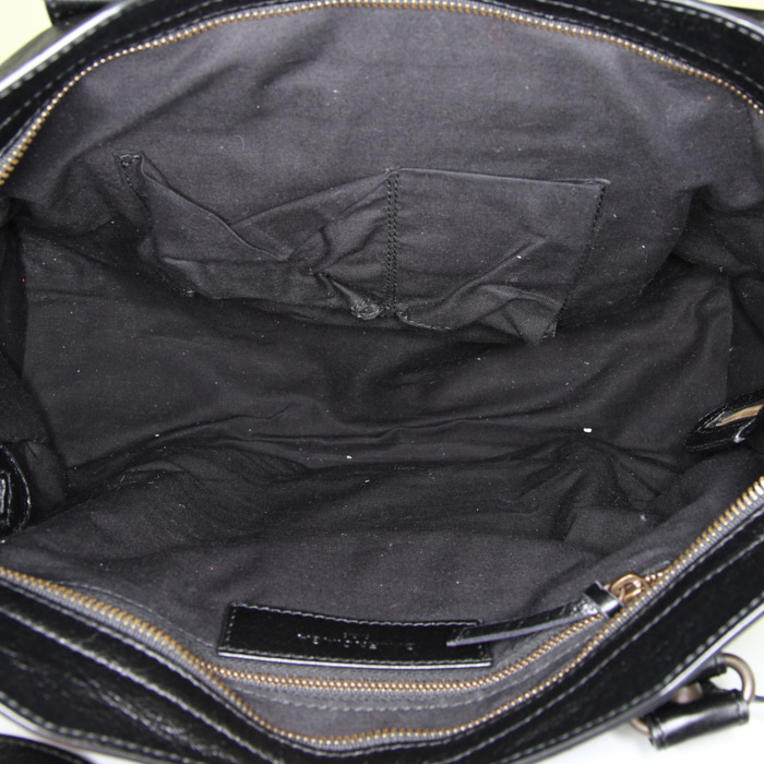 Borsa Balenciaga Classic City in pelle nera con decoro graffiti - Detail D3