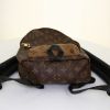 Louis Vuitton backpack in brown and beige monogram canvas and black leather - Detail D4 thumbnail