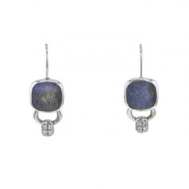 Poiray Indrani earrings in white gold and labradorite