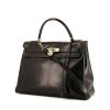 Hermes Kelly 32 cm bag worn on the shoulder or carried in the hand in black box leather - 00pp thumbnail
