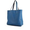 Shopping bag Hermes Double Sens in pelle togo blu marino e blu - 00pp thumbnail