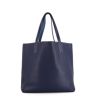 Shopping bag Hermes Double Sens in pelle togo blu marino e blu - 360 Front thumbnail