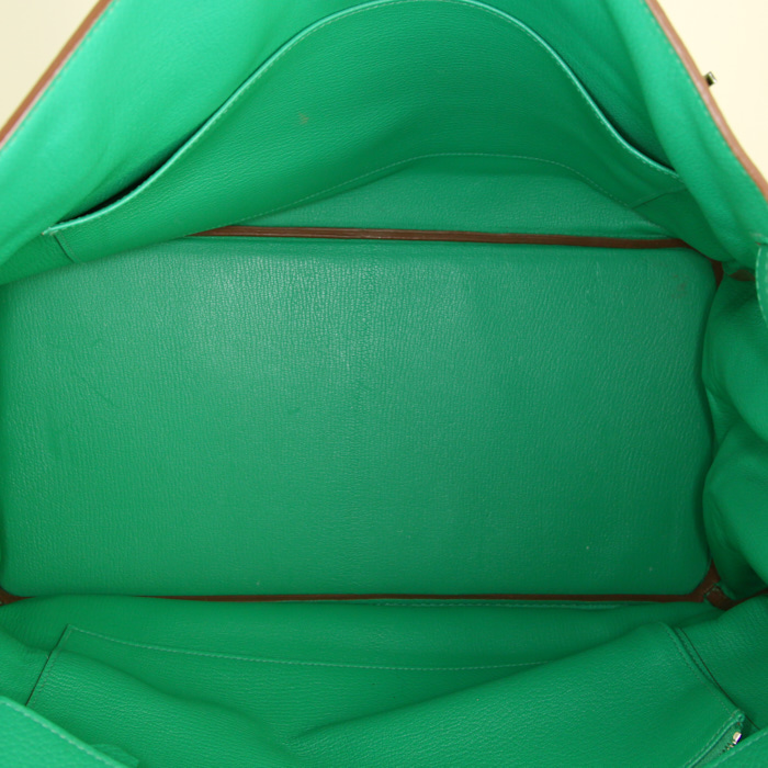 Borsa Hermes Birkin 40 cm in pelle togo verde Bamboo - Detail D2