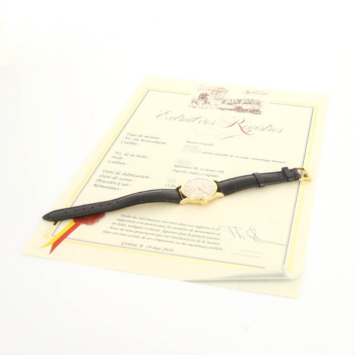 Patek Philippe Calatrava watch in yellow gold Ref:  96 Circa  1950 - Detail D2