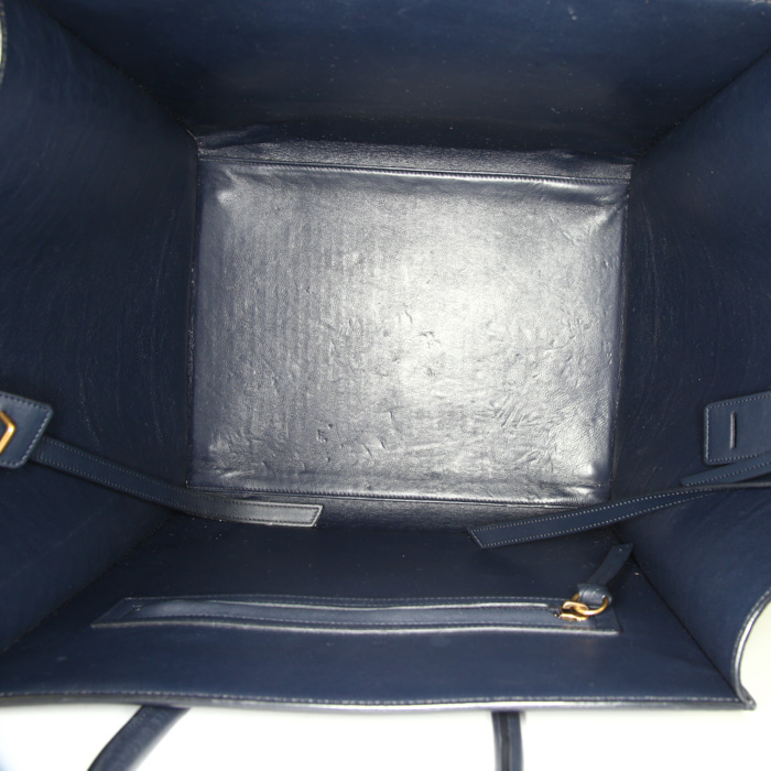 Céline Phantom shopping bag in navy blue leather - Detail D2