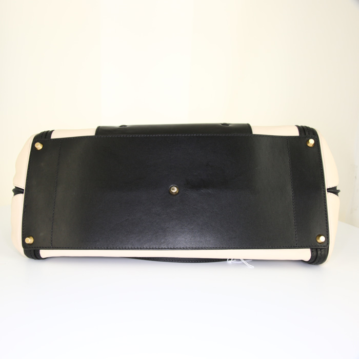 Chloé Alice handbag in black and white bicolor leather - Detail D5
