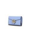 Bolso bandolera Gucci GG Marmont en cuero granulado azul - 00pp thumbnail