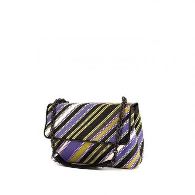 Sac bandoulière Bottega Veneta Olimpia en cuir multicolore noir , violet vert et blanc
