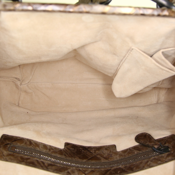 Borsa Bottega Veneta in serpente d'acqua mordoré - Detail D3