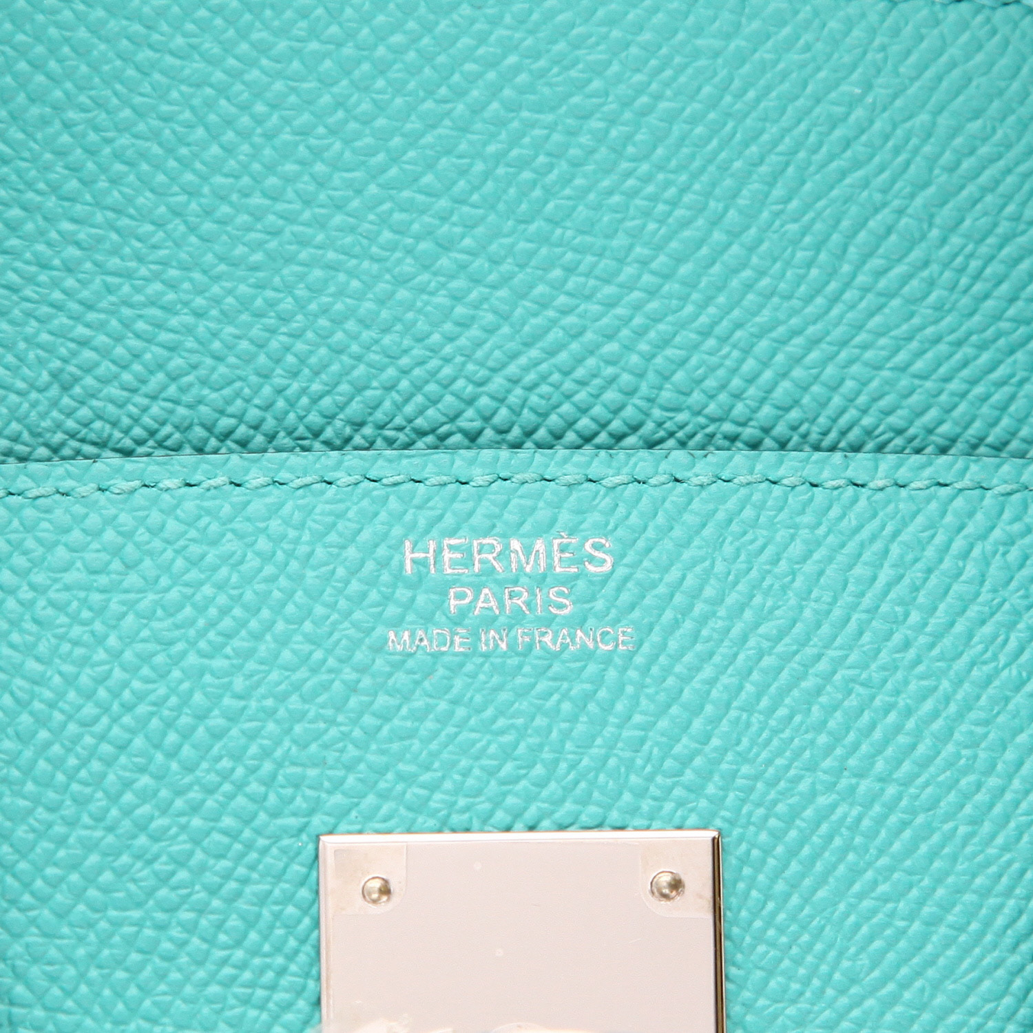 Bolso de mano Hermès Birkin 30 cm en cuero epsom verde Verone - Detail D2