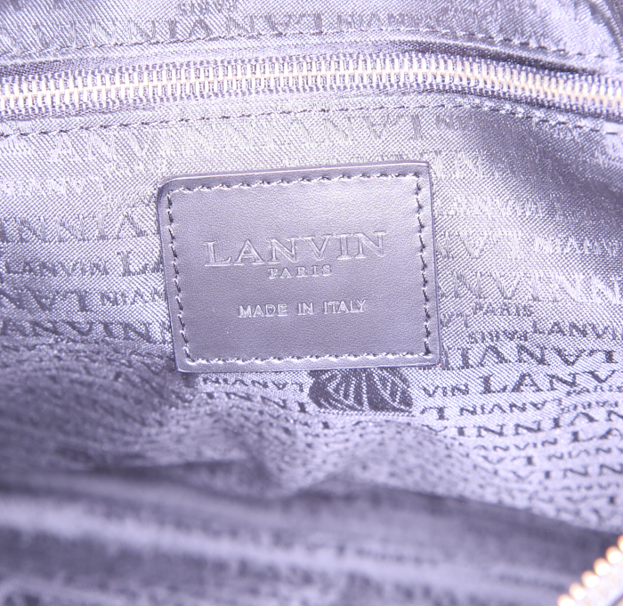 Bolso de mano Lanvin Amalia en lona y cuero negra - Detail D4