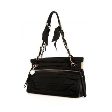 Bolso de mano Lanvin Amalia en lona y cuero negra