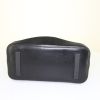 Borsa a spalla Prada in tela con motivo forato e pelle nera - Detail D4 thumbnail