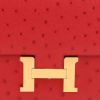 Bolso bandolera Hermes Constance mini en avestruz rojo Vif - Detail D1 thumbnail