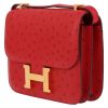 Hermes Constance mini shoulder bag in red Vif ostrich leather - Detail D3 thumbnail