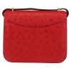 Hermes Constance mini shoulder bag in red Vif ostrich leather - Detail D7 thumbnail