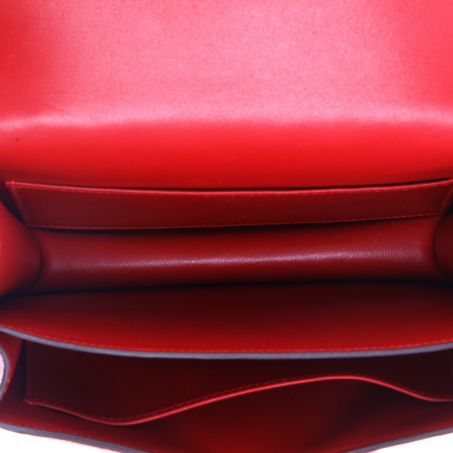 Hermès Constance 18 cm mini shoulder bag in bright red ostrich leather - Detail D8