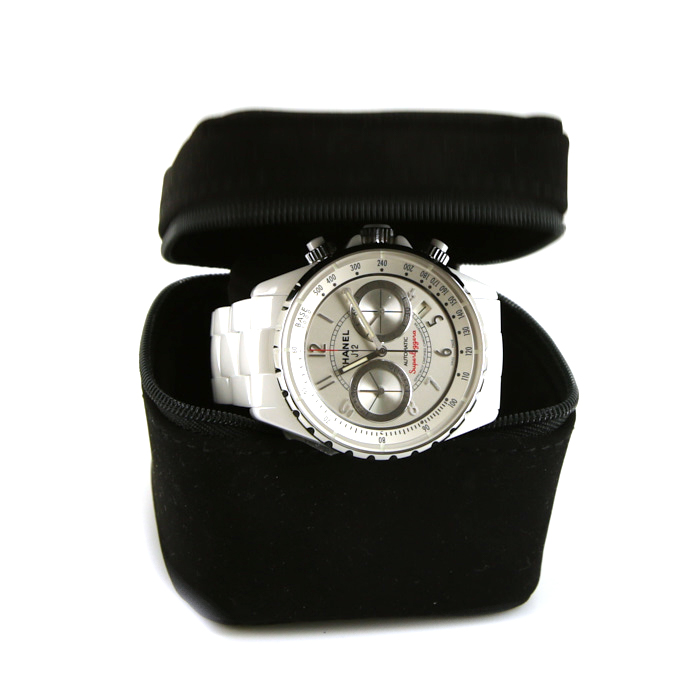 Chanel J12 Superleggera Chronographe watch in white ceramic Ref:  H3410 Circa  2010