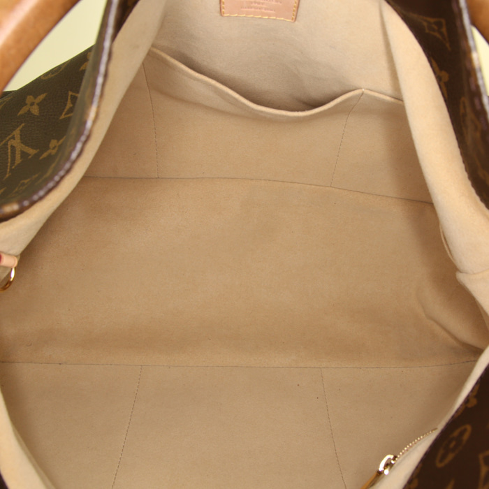 Sac à main Louis Vuitton Artsy moyen modèle en toile monogram marron et cuir naturel - Detail D2