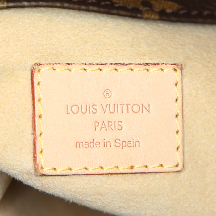 Bolso de mano Louis Vuitton Artsy modelo mediano en lona Monogram marrón y cuero natural - Detail D3