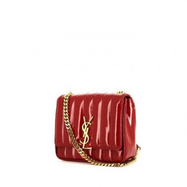 Bolso bandolera Saint Laurent Vicky en charol rojo