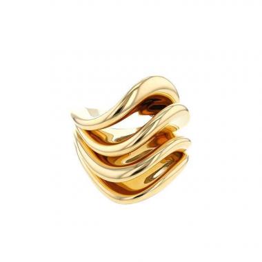 Articulated De Grisogono Onde ring in yellow gold