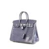 Hermes Birkin 25 cm handbag in Bleu Brighton niloticus crocodile - 00pp thumbnail