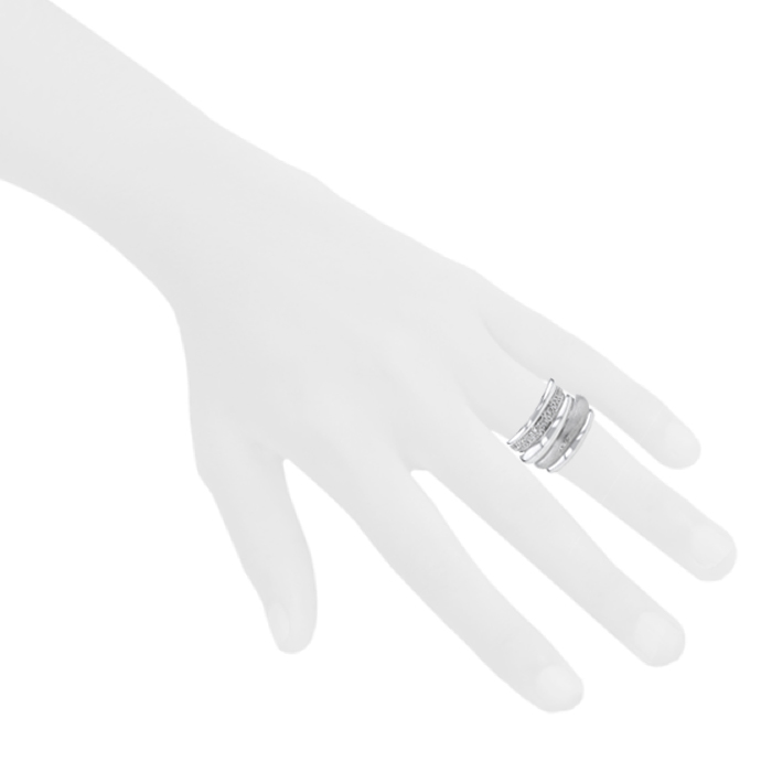 Pomellato Tubolare ring in white gold and diamonds - Detail D1