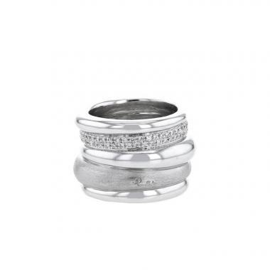 Bague Pomellato Tubolare en or blanc et diamants