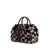 Louis Vuitton Speedy Damier Clair Obscur handbag in damier, white and black furr and black leather - 00pp thumbnail