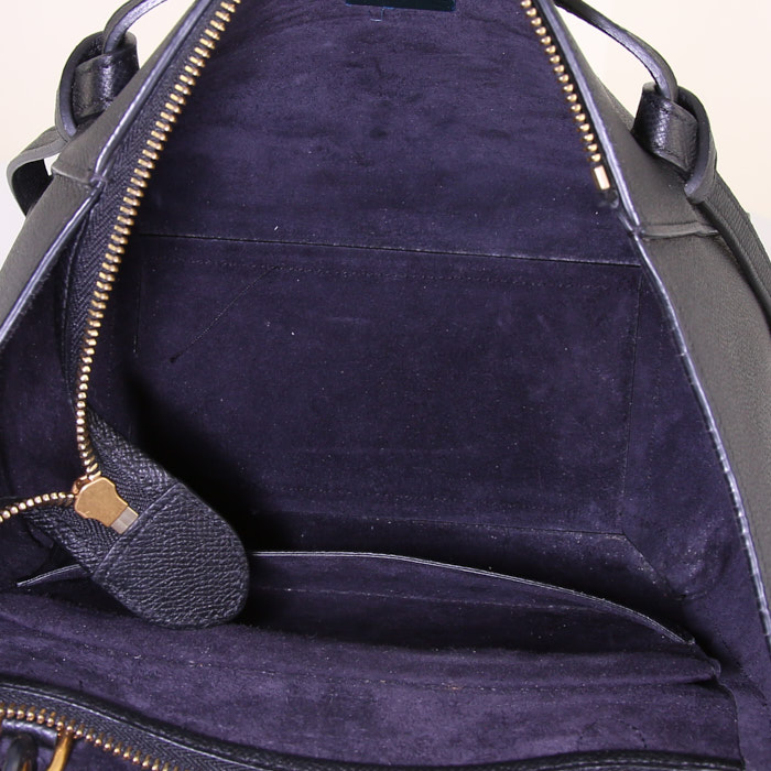 Celine small model handbag in black grained leather - Detail D3