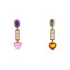 Articulated Bulgari Allegra earrings in yellow gold,  diamonds and colored stones - 00pp thumbnail