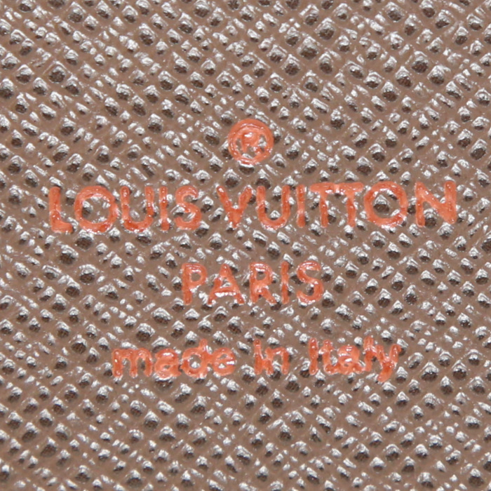 Porta-documentos Louis Vuitton Organizer en lona a cuadros ébano y cuero marrón - Detail D3