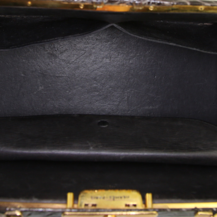 Borsa Hermès Hermes 404 in coccodrillo marrone - Detail D2