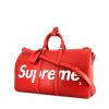 Louis Vuitton Keepall 45 cm Editions Limitées Supreme weekend bag in red and white epi leather - 00pp thumbnail