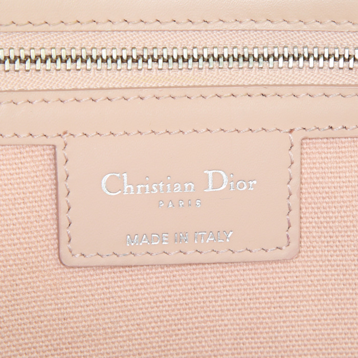 Sac cabas Dior Panarea en toile cannage rose-poudre - Detail D3