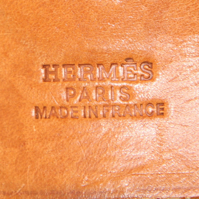 Bolsa de viaje Hermes Herbag en lona beige y cuero natural - Detail D4