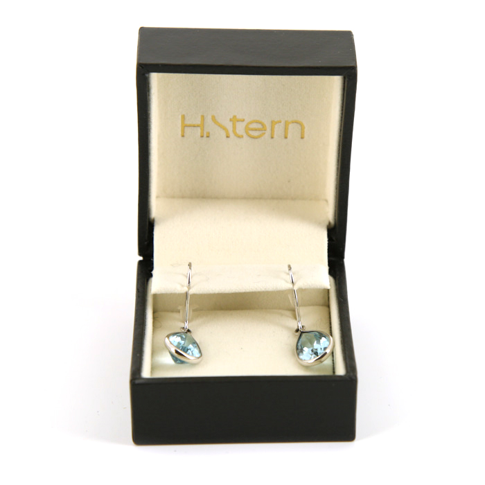 Paire de boucles d'oreilles H. Stern en or blanc et topaze bleue - Detail D2