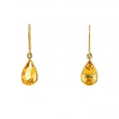 Paire de boucles d'oreilles H. Stern en or jaune et citrine