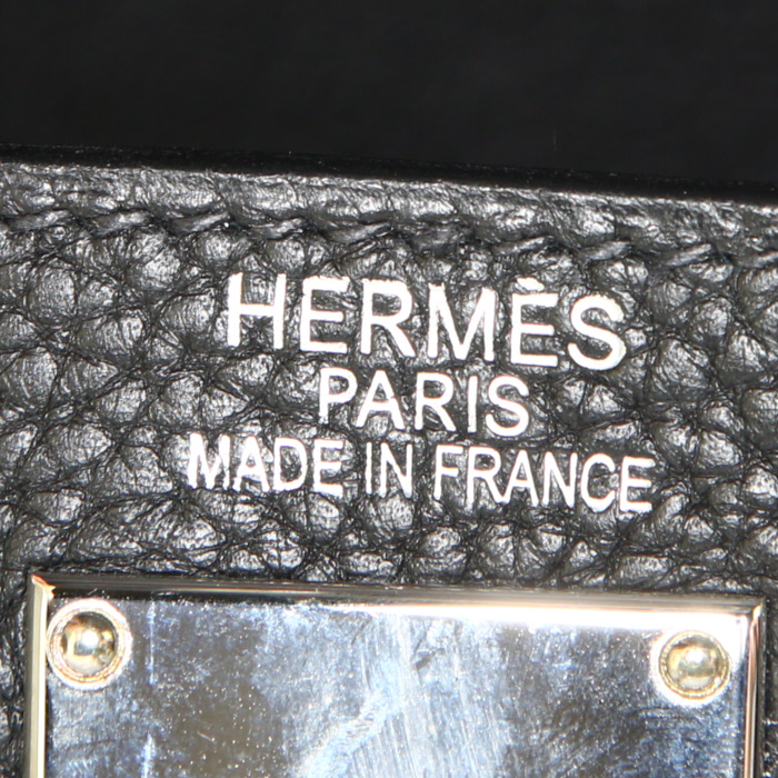 Sac à main Hermes Kelly Shoulder en cuir togo noir - Detail D3