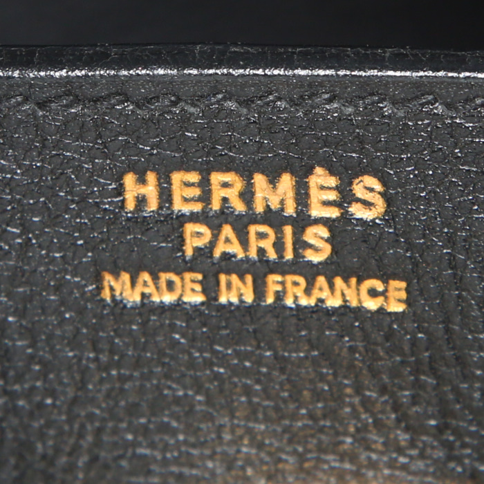 Sac à main Hermes Birkin 35 cm en cuir Swift noir - Detail D3