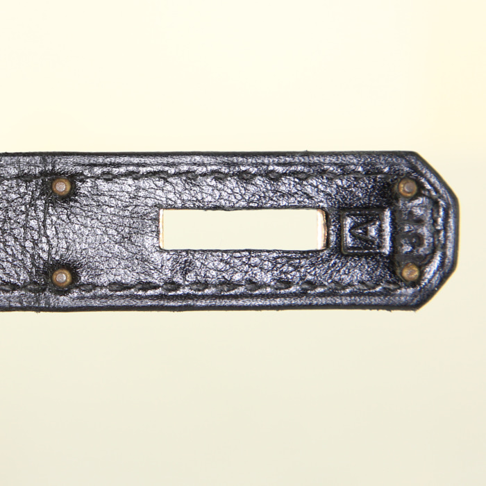 Borsa Hermes Birkin 35 cm in pelle Swift nera - Detail D4