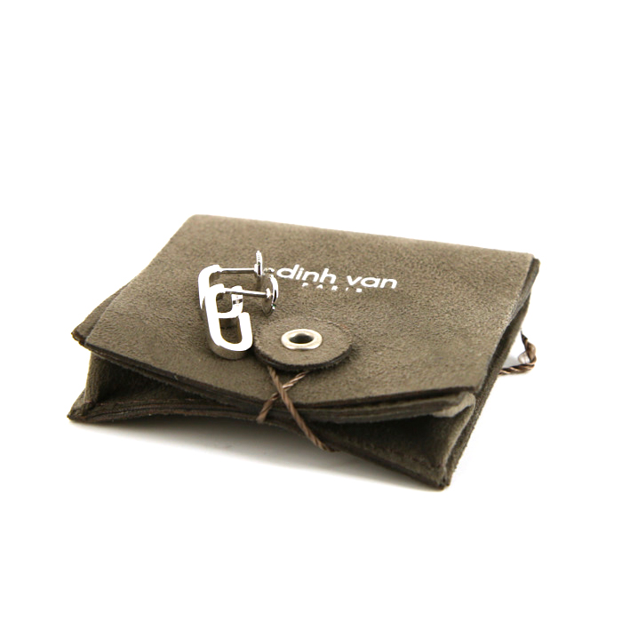 Paire de créoles Dinh Van Maillons taille L en or blanc - Detail D2