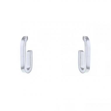 Dinh Van Maillons size L hoop earrings in white gold