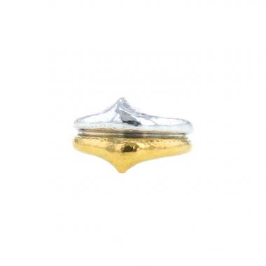 Bague double Zolotas en or jaune 22 carats et argent