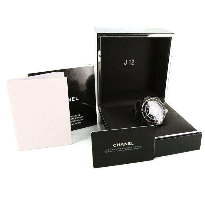 Reloj Chanel J12 de cerámica noire y acero Circa  2009
